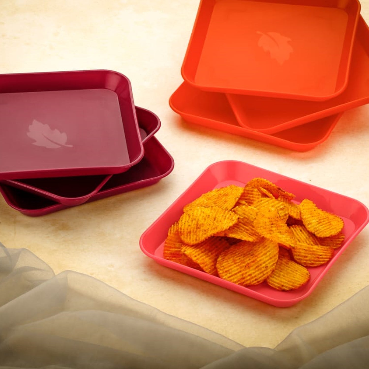 2706 Square Plastic Dinner Plate Set (Set of 6 Pcs) Colorful Snacks / Breakfast Plate DeoDap 2706 Square Plastic Dinner Plate Set (Set of 6 Pcs) Colorful Snacks / Breakfast Plate DeoDap